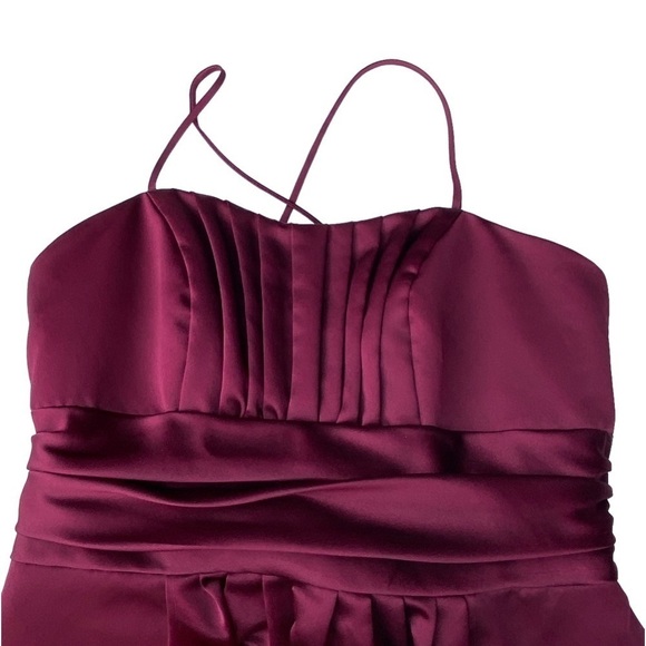 David’s Bridal cocktail dress wedding party event guest attire formal 8 wine - Picture 4 of 14